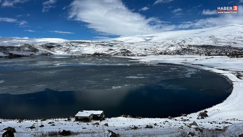 Türkiye'nin dev buz gölünde erime başladı; bu manzara görenleri büyüledi!