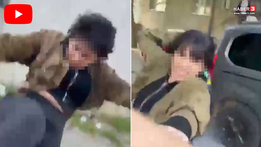 Sokak ortasında şok görüntüler: Eski kocasını motosiklet kaskıyla darbetti!