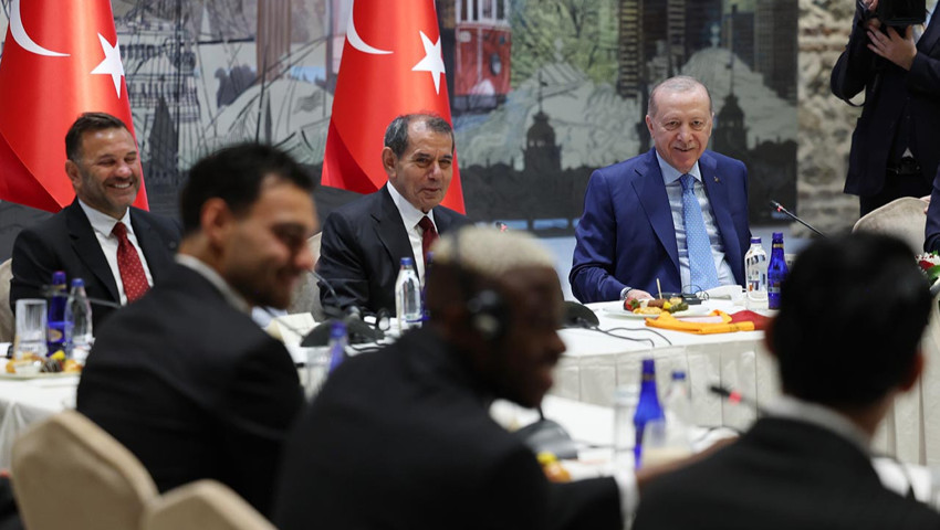 Erdoğan, şampiyon Galatasaray'la buluştu! Lemina'nın tavırları olay oldu