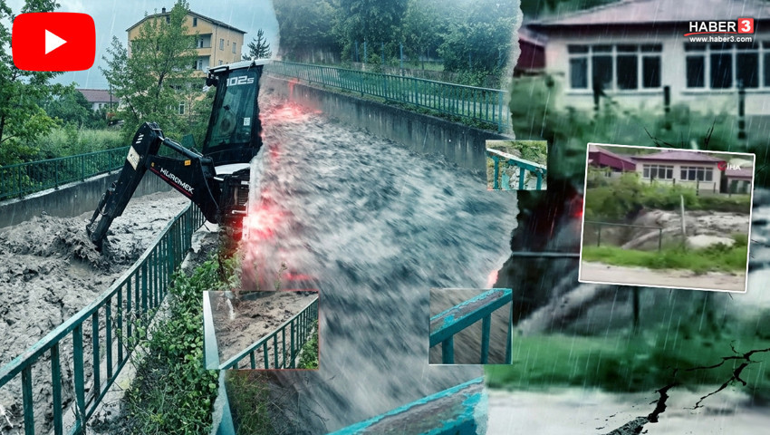 Sağanak yağış yüzünden bir dere daha taştı! Halk panik içinde...