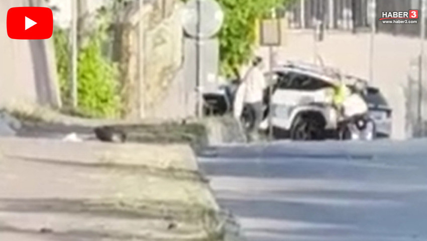 Polis çevirmesini gören okul servisi şoförü aracını bırakıp koşarak kaçmaya çalıştı!