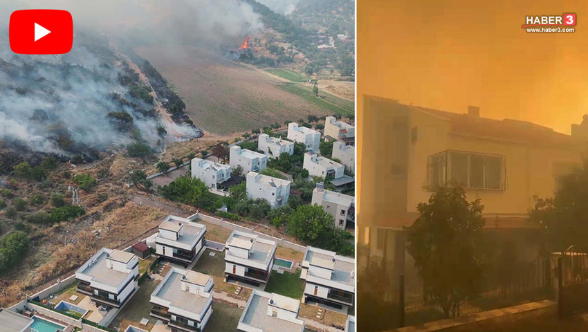 İzmir'de büyük yangın: Alevler yerleşim yerlerine yaklaştı