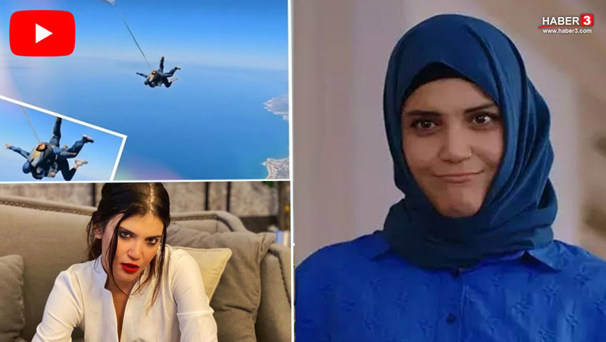 Uçtu uçtu, Kızılcık Şerbeti Nilay uçtu... 4 bin metrede nefes kesen anlar!