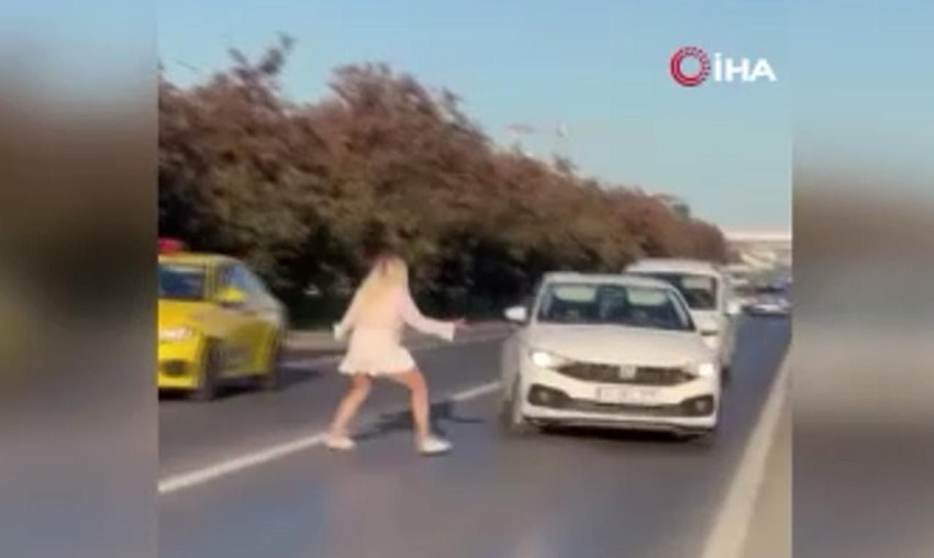 İstanbul'da yola atlayan kadın ortalığı birbirine kattı - Resim: 4