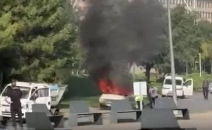 TBMM önünde bir şüpheli Renault Toros marka beyaz aracını yaktı - Resim: 3