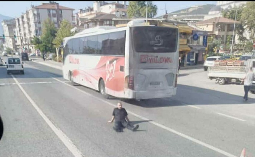 Karayolunda ilginç anlar, araçları görmezden gelip asfalta uzandı - Resim: 2