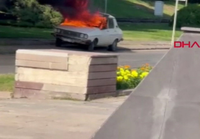 TBMM önünde bir şüpheli Renault Toros marka beyaz aracını yaktı - Resim: 4