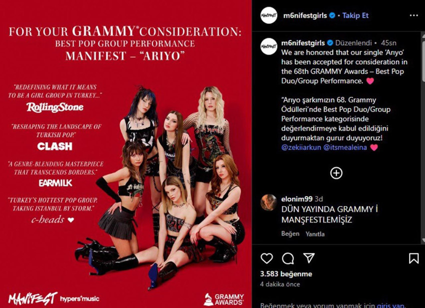 Yurtdışı yasağı getirilen Manifest grubu Grammy'e aday oldu - Resim: 4