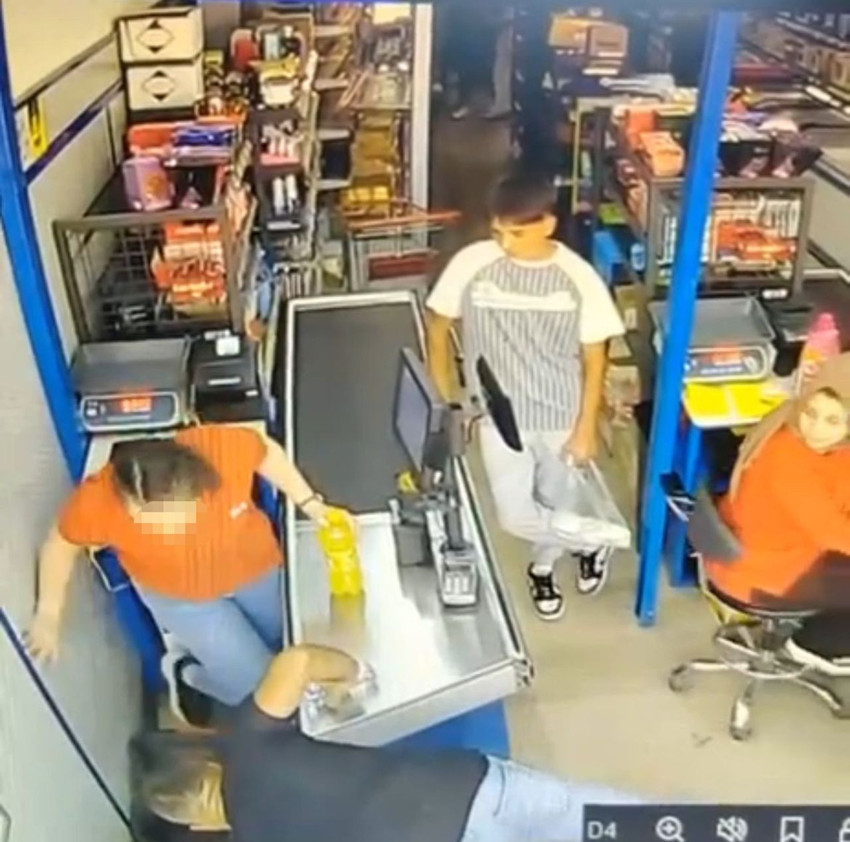 Markette kadın kasiyere yumruklu saldırı kamerada - Resim: 3