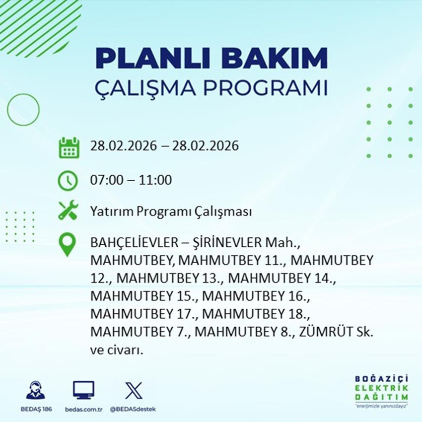 Hafta sonuna dikkat: İstanbul'da elektrik kesintisi yapılacak ilçeler belli oldu - Resim: 4
