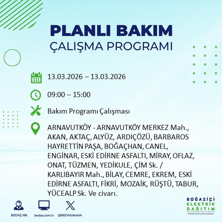 İstanbul'da dev kesinti: 22 ilçeye elektrik verilemeyecek - Resim: 3