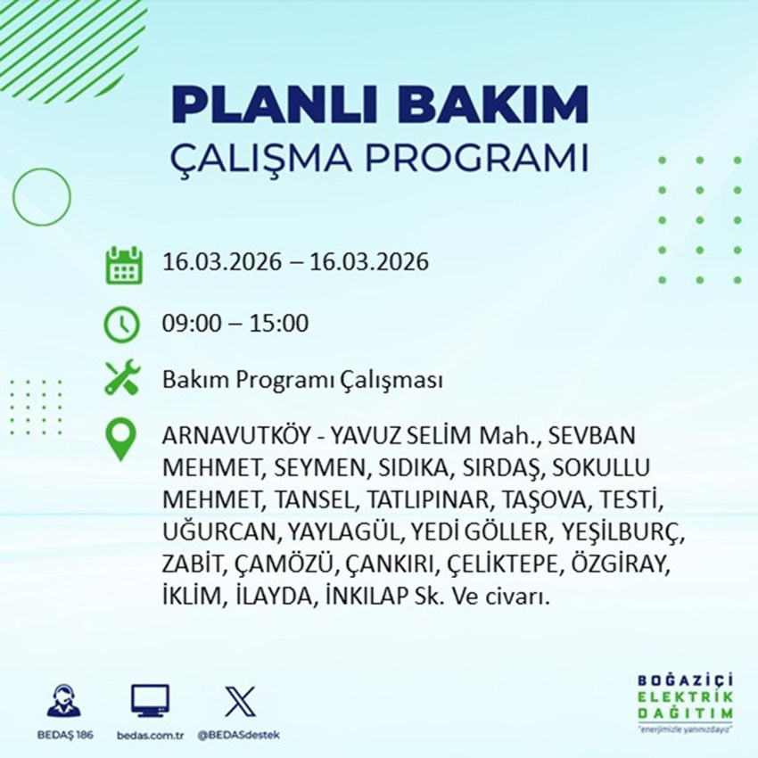 İstanbul'da 20 ilçede elektrik kesintisi: 8 saat sürecek! - Resim: 4