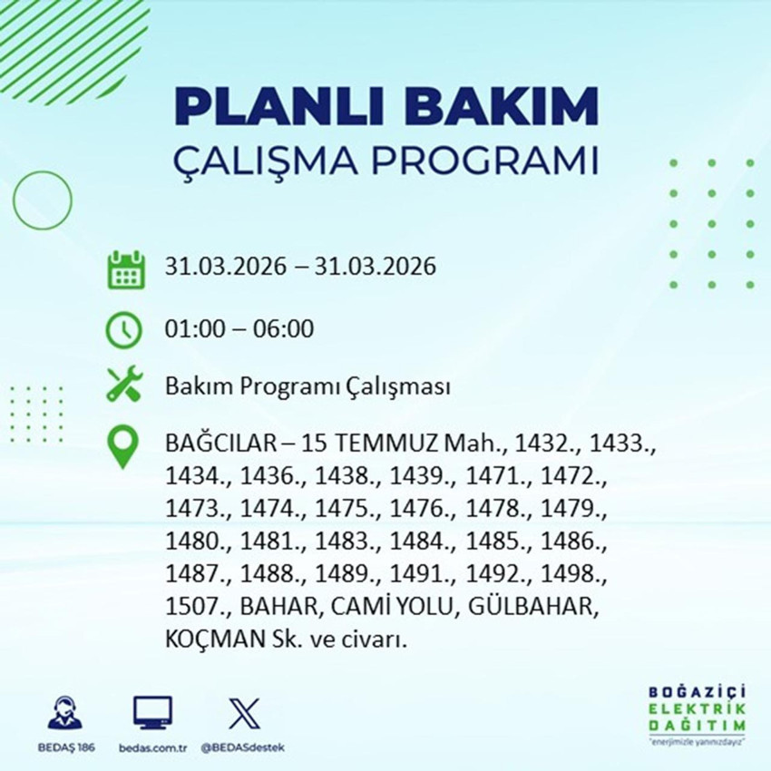 İstanbul'da dev kesinti: 22 ilçeye elektrik verilemeyecek - Resim: 4