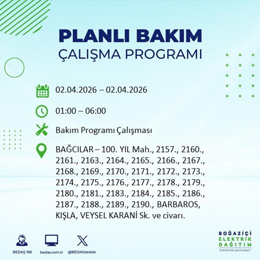 Dikkat! İstanbul'da 18 ilçede elektrik kesintisi yapılacak - Resim: 3