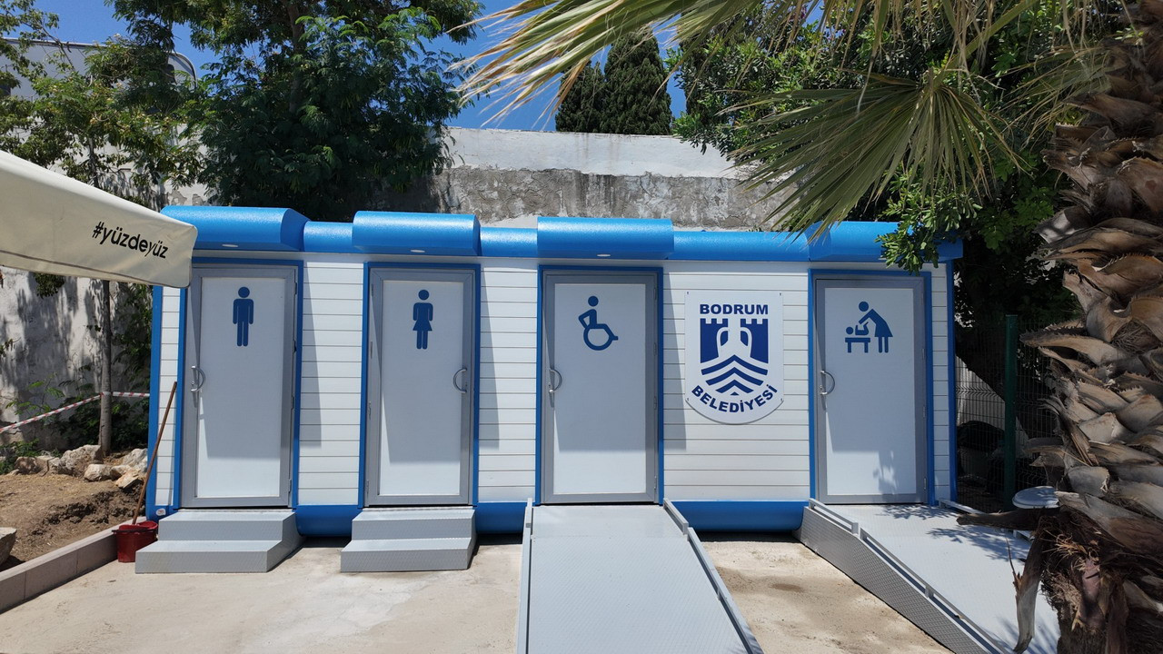 Bodrum'da yenilenen modern umumi tuvaletler