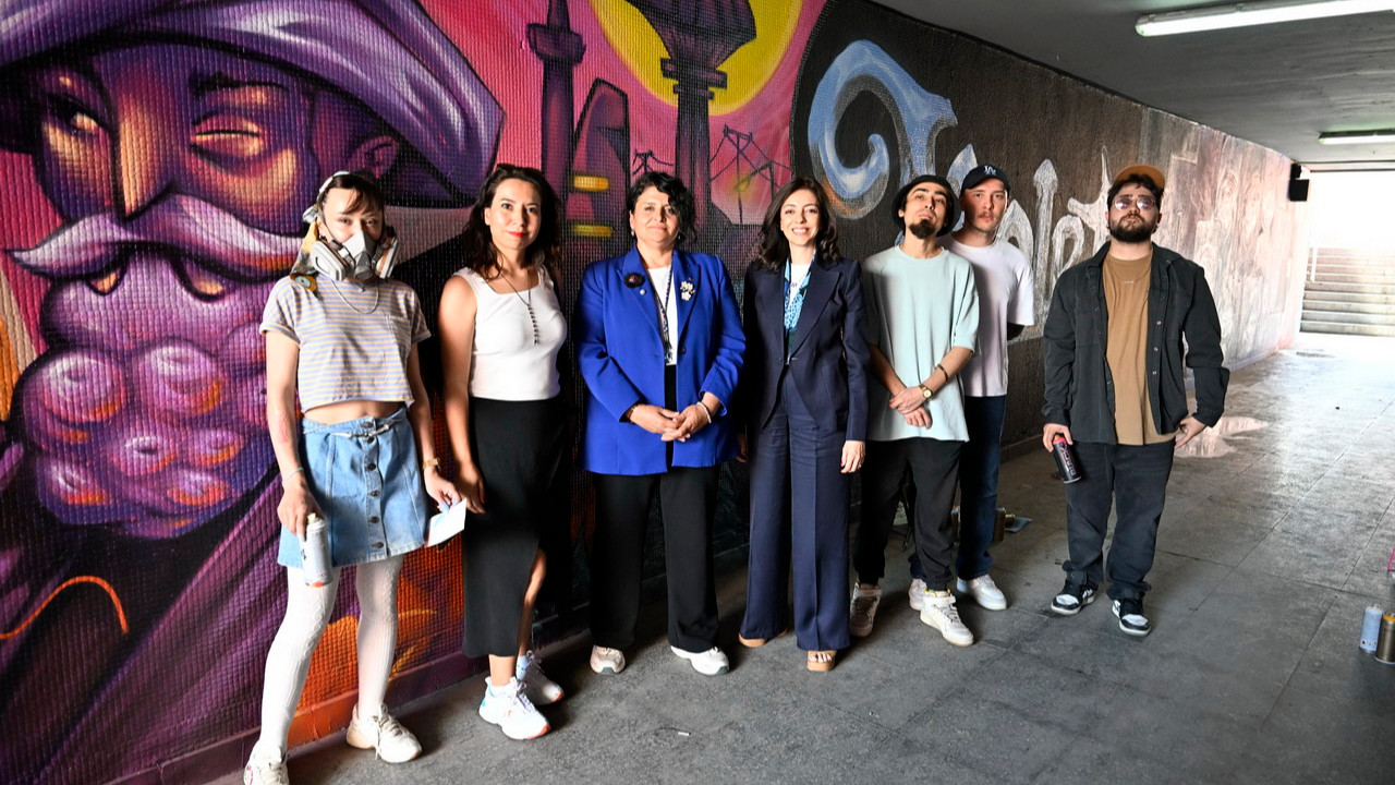Ankara'daki Farabi Alt Geçidi'nin grafiti sanatıyla renklendirilmiş hali.