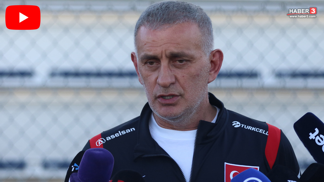TFF Başkanı İbrahim Hacıosmanoğlu milli takım kampında açıklama yapıyor.