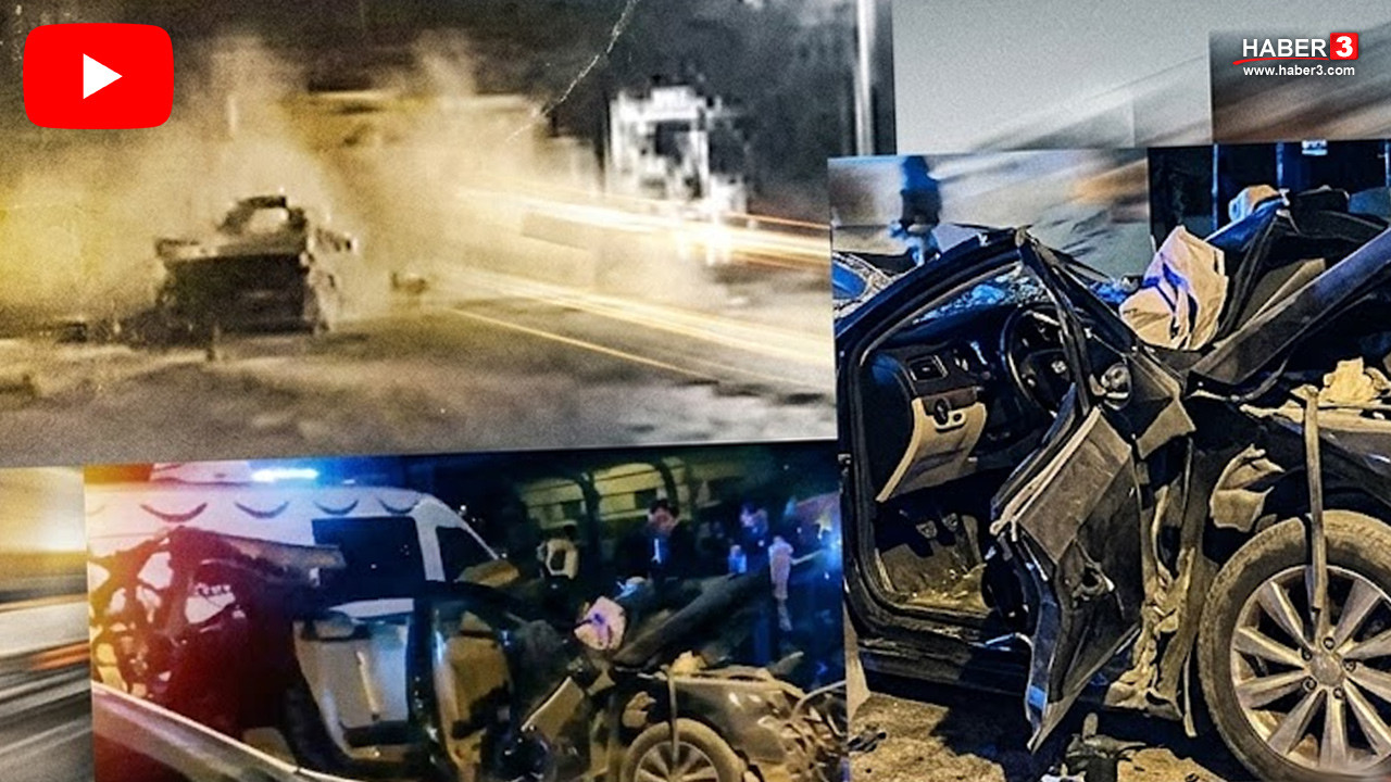 Ankara Polatlı'da park halindeki kamyona arkadan çarpan otomobilin kaza sonrası görüntüsü.