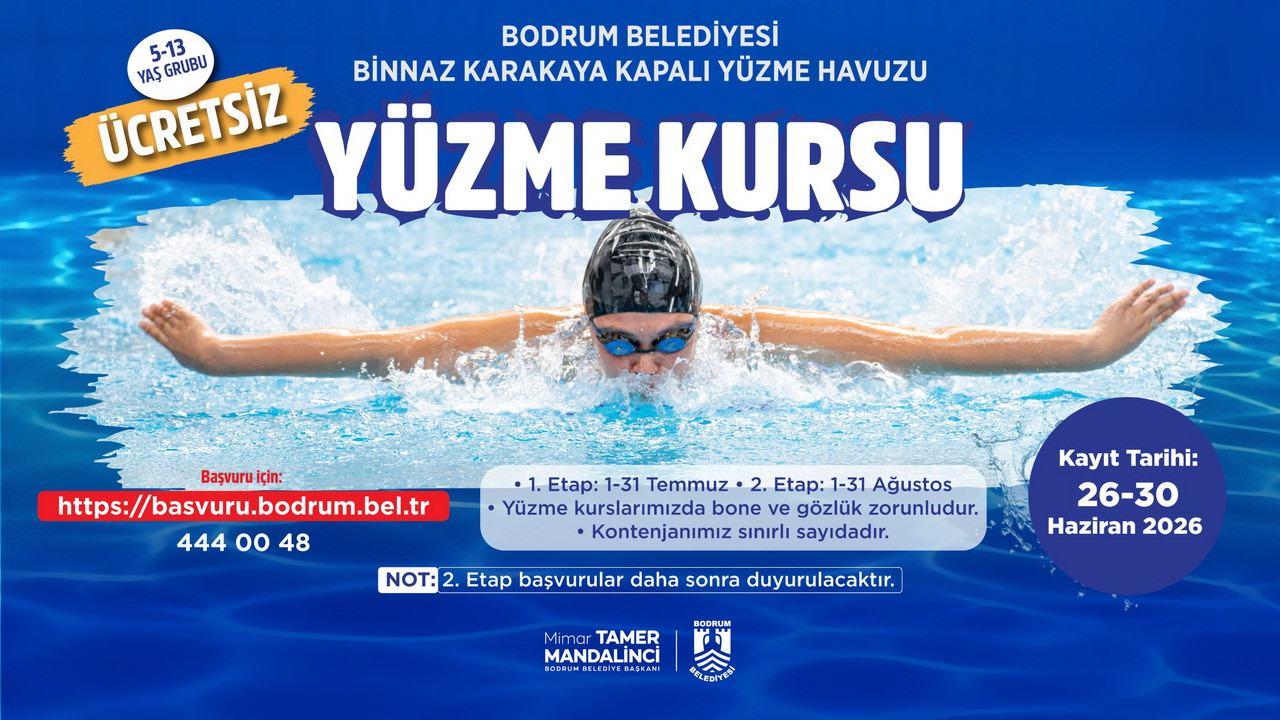 Bodrum Belediyesi ücretsiz yüzme kursu