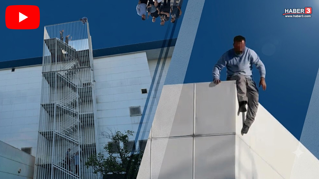 Kocaeli'de bir AVM'nin yangın merdiveninde intihar tehdidinde bulunan şahıs