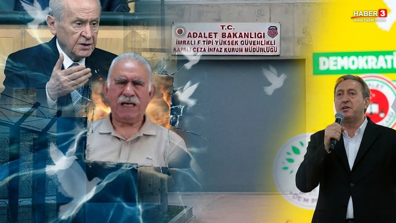 DEM Parti Eş Genel Başkanı Tuncer Bakırhan mitingde konuşma yaparken