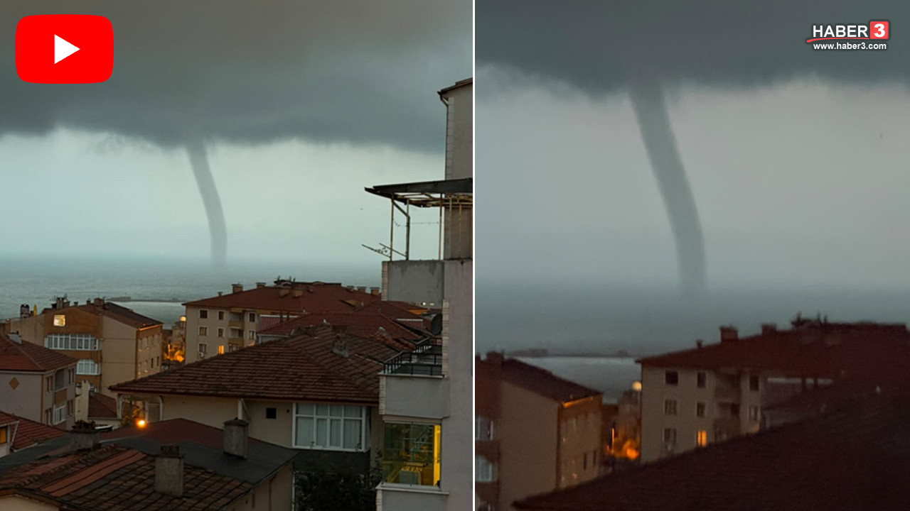 Zonguldak Ereğli'de denizde oluşan hortum görüntüsü.