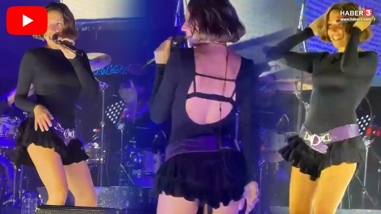 Zeynep Bastık sahne performansı sırasında.