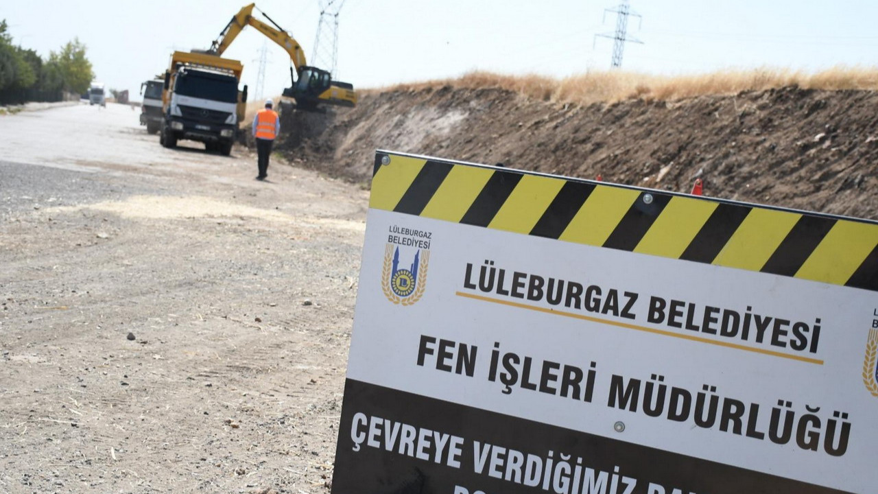 Lüleburgaz'da yapımı devam eden yeni ulaşım koridoru