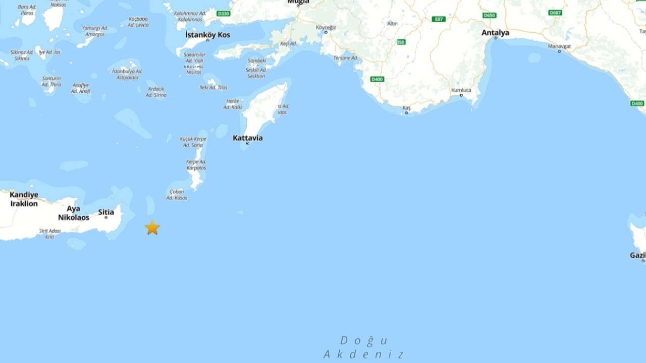 Muğla Datça açıklarında meydana gelen deprem