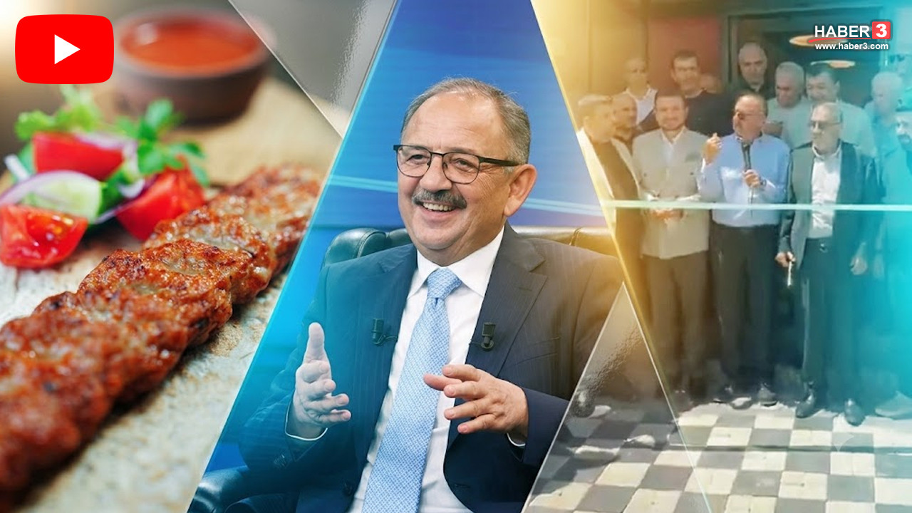 Mehmet Özhaseki, Kayseri'deki bir kebap restoranının açılışında konuşma yapıyor.