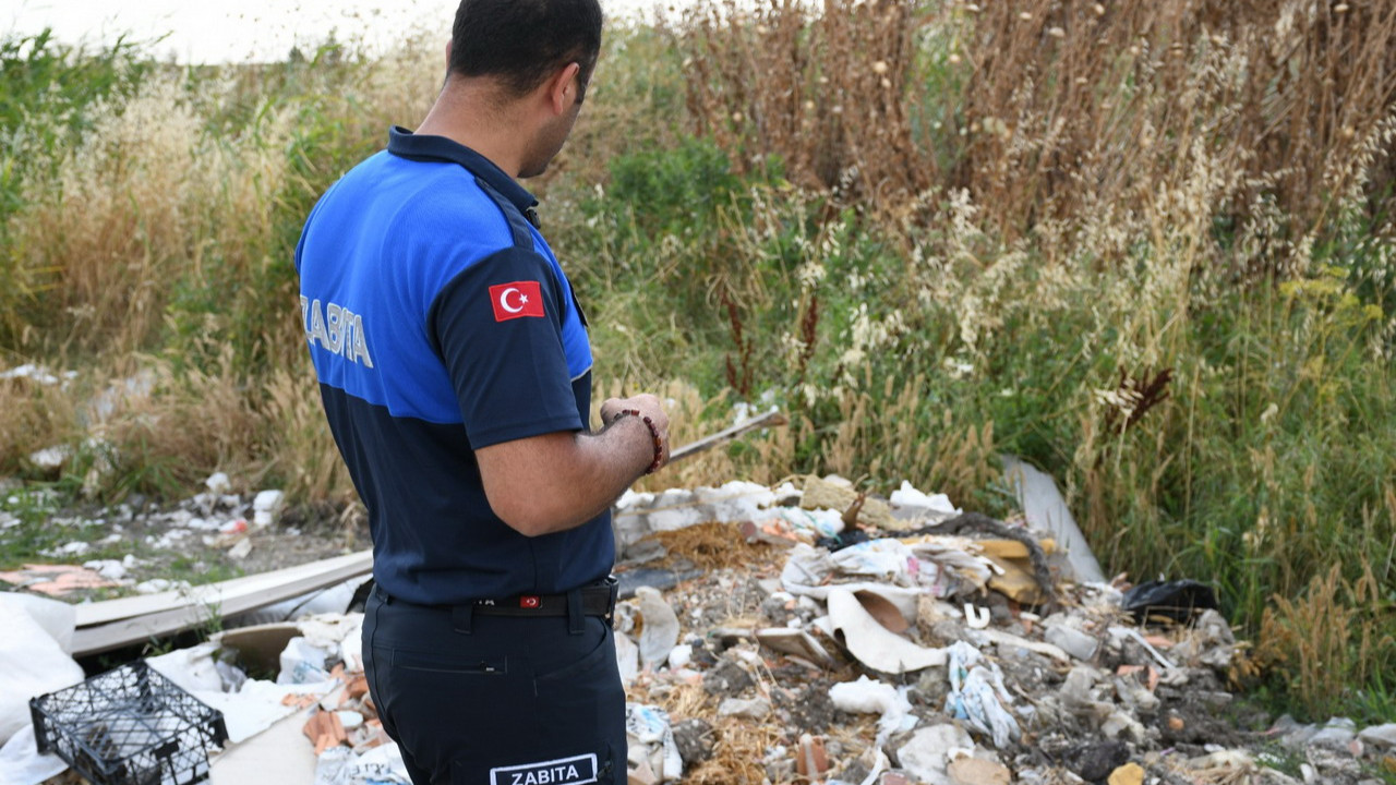 Lüleburgaz'da kaçak döküm alanına yerleştirilmiş güvenlik kamerası.