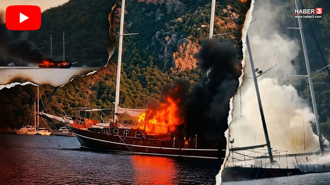 Muğla'da facianın eşiğinden dönüldü! Mavi tur teknesi yandı, 8 kişi son anda kurtarıldı