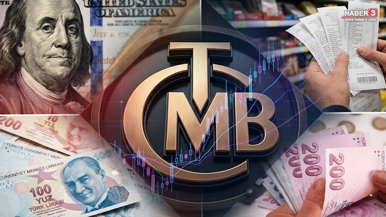 Türkiye Cumhuriyet Merkez Bankası logosu ve ekonomik grafikler.