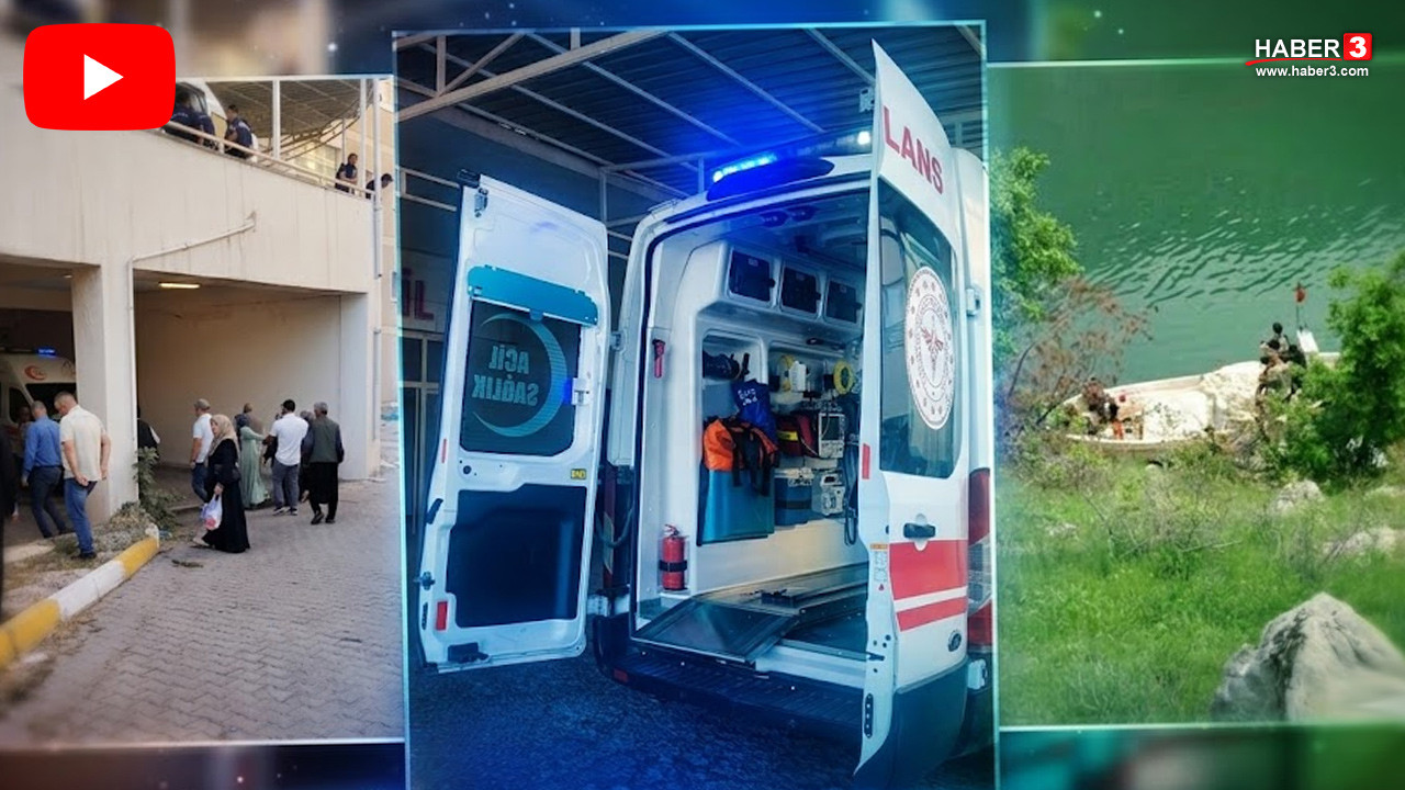 Şanlıurfa'nın Siverek ilçesinde Fırat Nehri'nde boğulan iki kız kardeşin cansız bedenleri sudan çıkarılıyor.