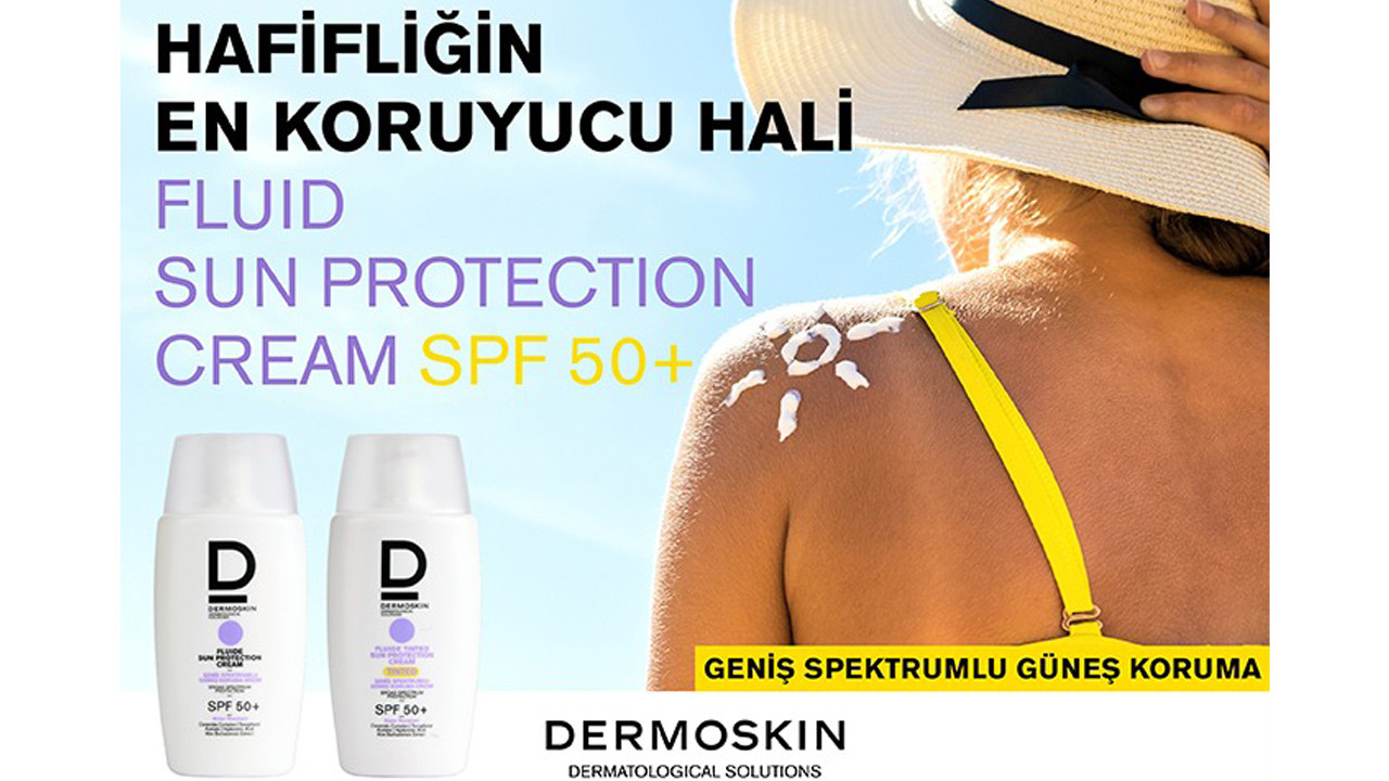 Dermoskin güneş kremi kutusu ve şişesi