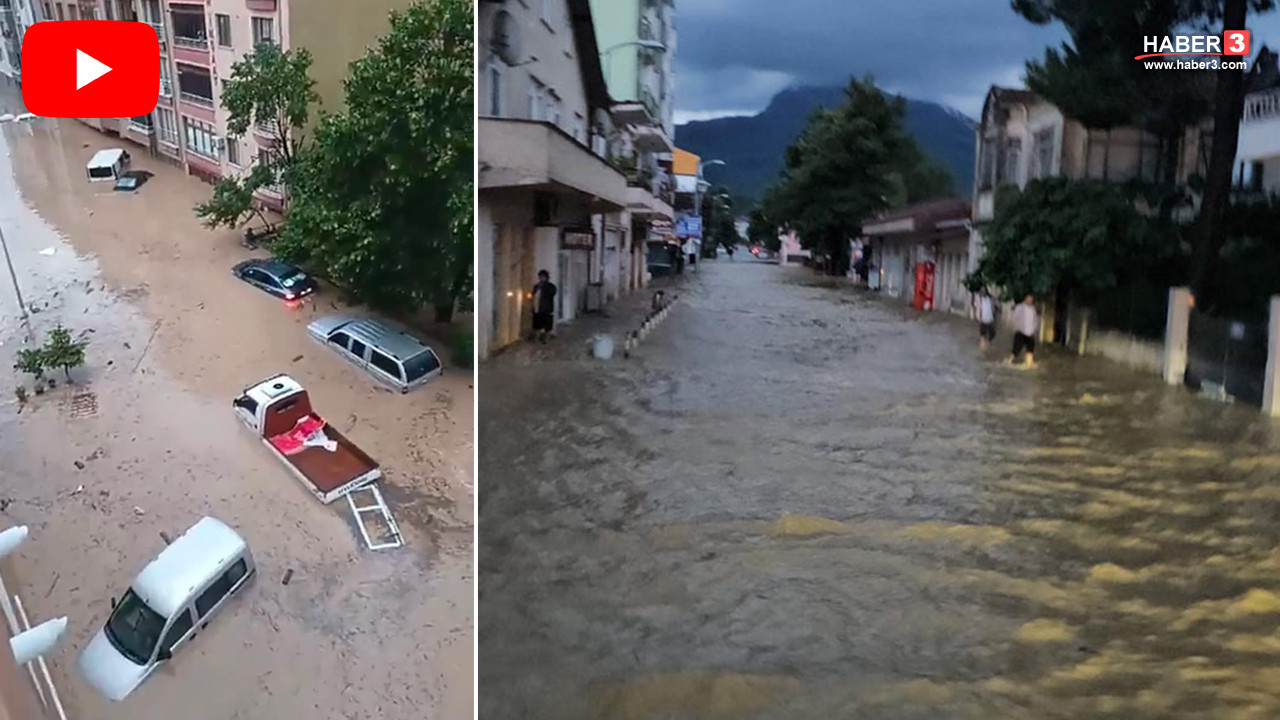 Yaz ortasında sel kabusu: Evler ve araçlar sular altında kaldı
