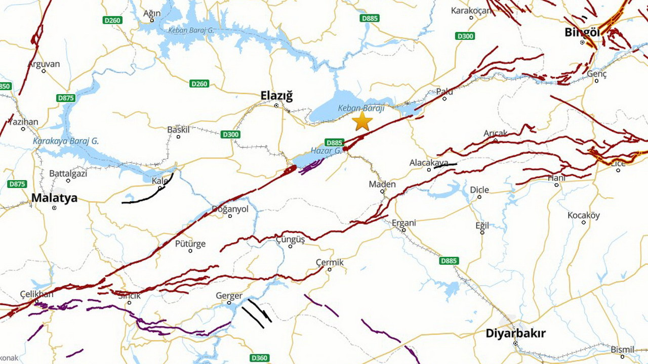 Elazığ Merkez'de 3.6 büyüklüğünde deprem meydana geldiğine dair görsel