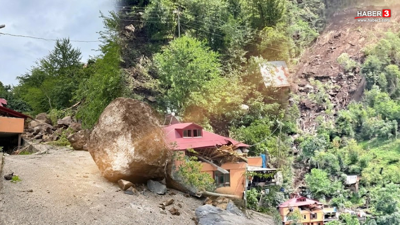 Trabzon'da sağanak sonrası heyelan! Bir ev toprak altında kaldı