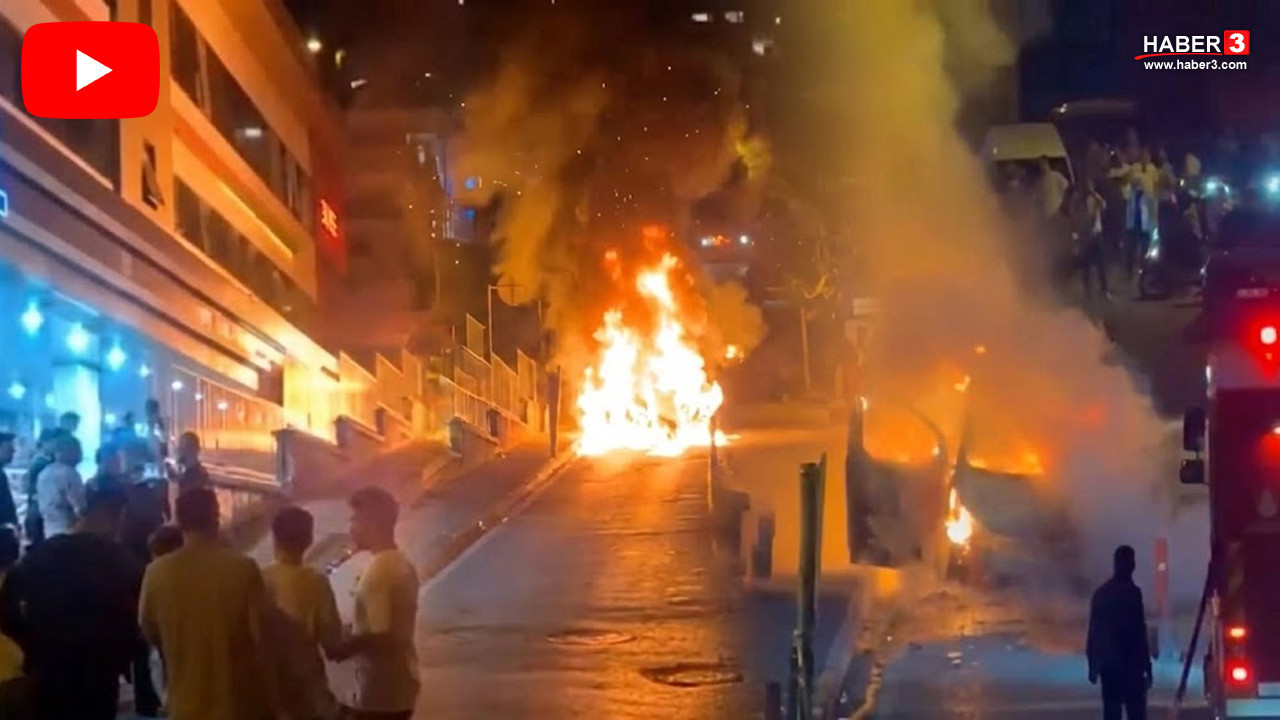 İstanbul'da seyir halindeki araç alev alev yandı: Sürücü kendini son anda dışarı attı