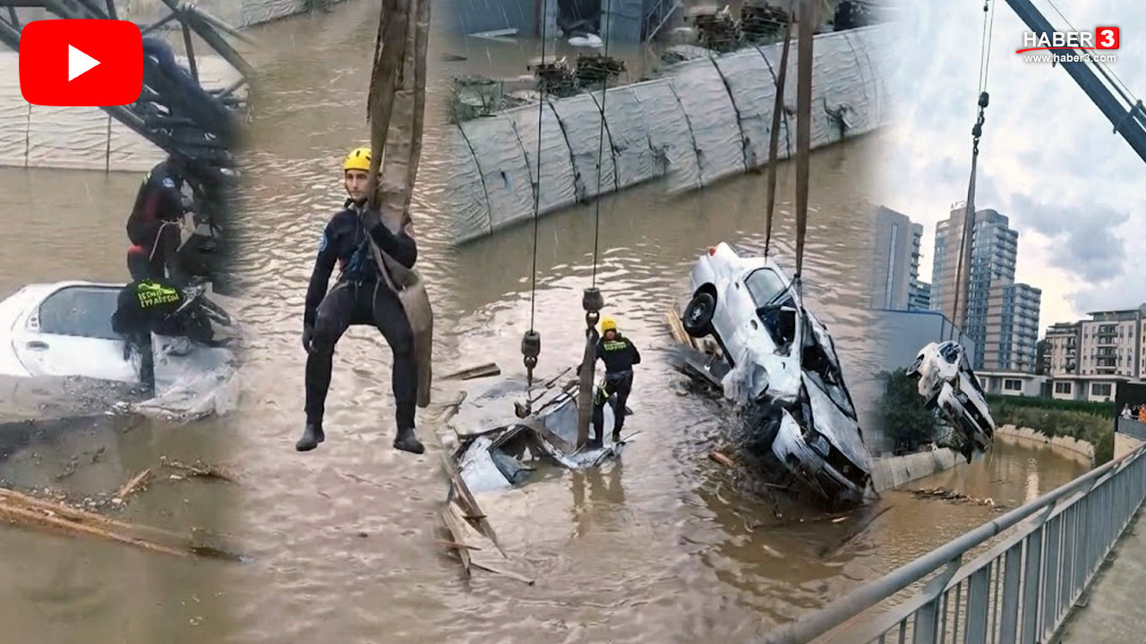 İstanbul'da selde kaybolan vatandaşın otomobili sular altından çıktı! Kendisinden iz yok!