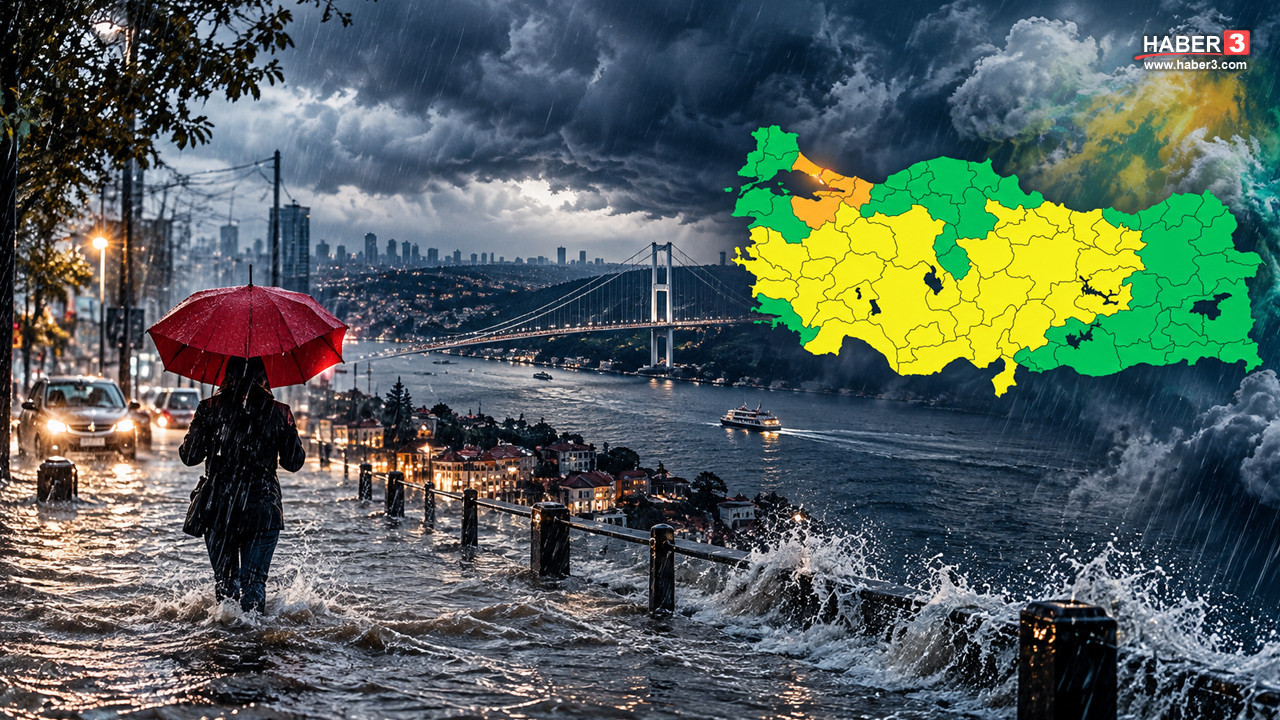 Meteoroloji alarm seviyesini yükseltti: İstanbul dahil 5 il için turuncu kod uyarısı!